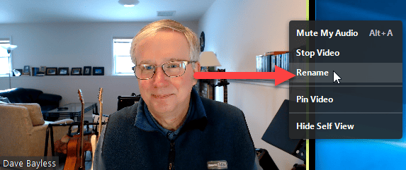 Select the Rename Option